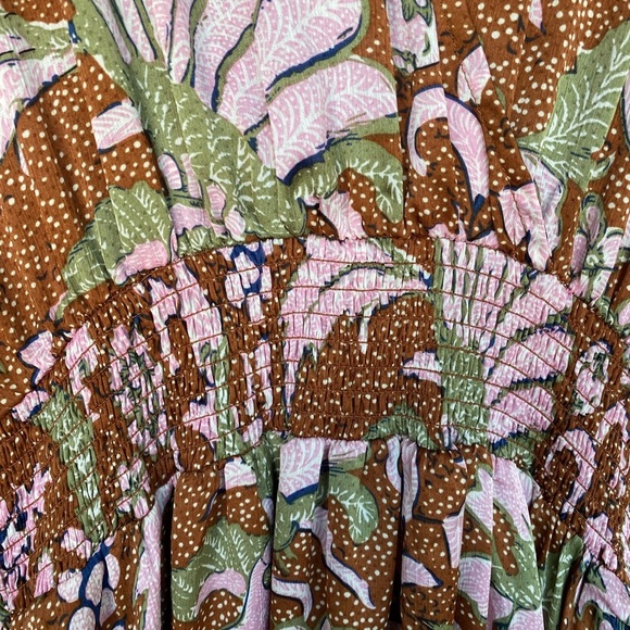 Code X Mode Chic Floral Midi Dress in Brown and Green - Picture 8 of 10